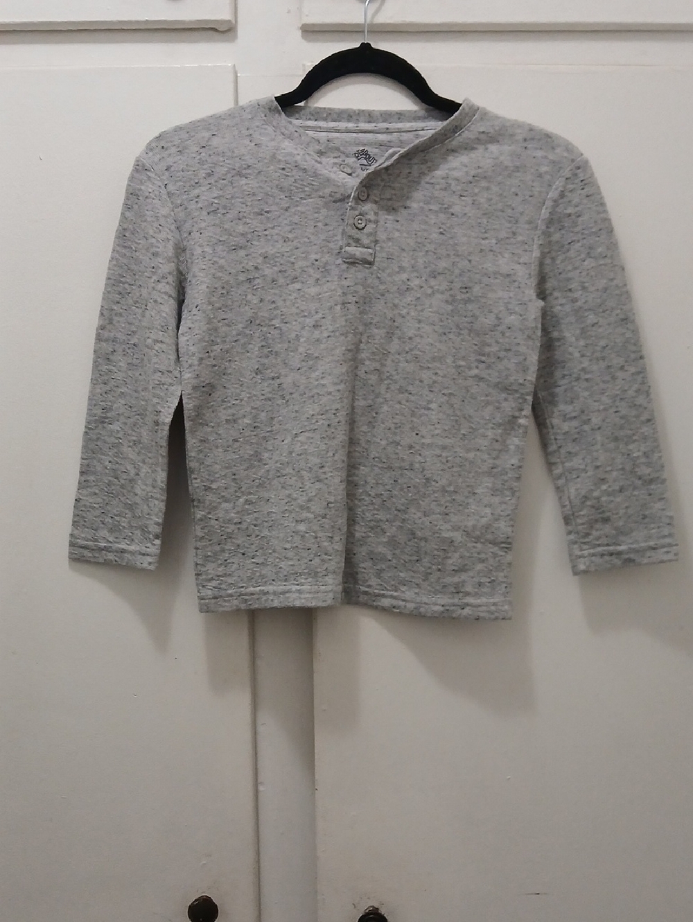 Kids' Gray Long-Sleeve Henley Top